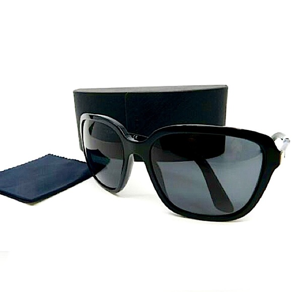 Prada Heritage Oversized Sunglasses (SPR 10V-F 1AB-5S0) in Black - Picture 16 of 16